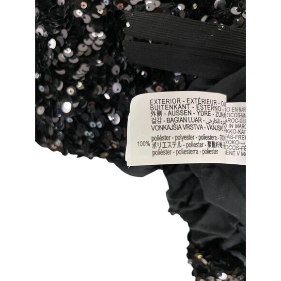 Zara Women Mini Dress XS Black Sequin Halter Party Cocktail 9808/574 NWOT - Picture 8 of 11